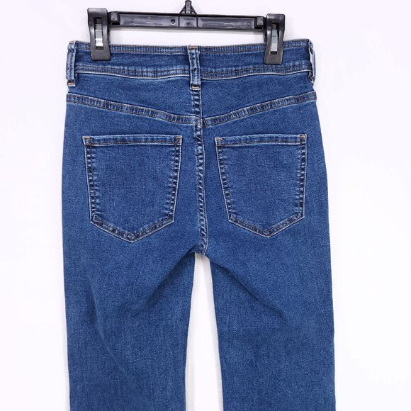 Free People Jeans Womens 25 Blue Denim Bootcut Button Fly Mid Wash - Picture 5 of 13